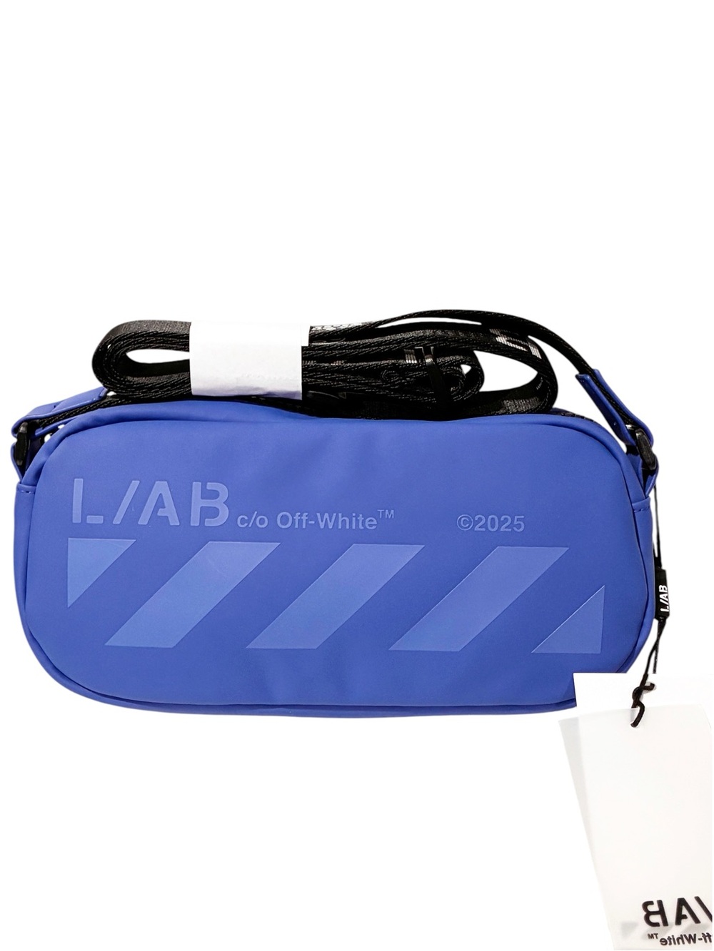 L/AB c/o Off-White Oval Crossbody Bag Blue Black NEW